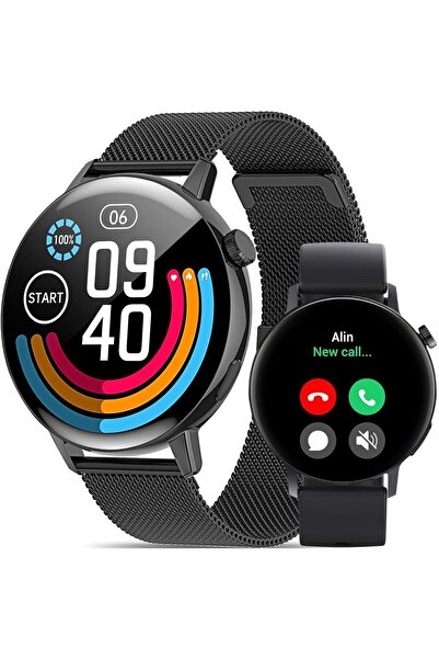 Smart Vibe WiX SPORT - Amoled Smartwatch, Receive/Make Calls, Health Monitor, Two Straps, Black