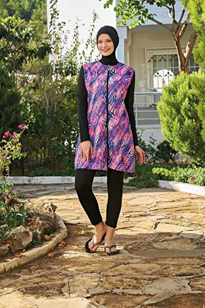 Ruko Maio 23136-8 ملابس السباحة النسائية ذات الحجاب الكامل - الرقبة 0، نسيج المظلة