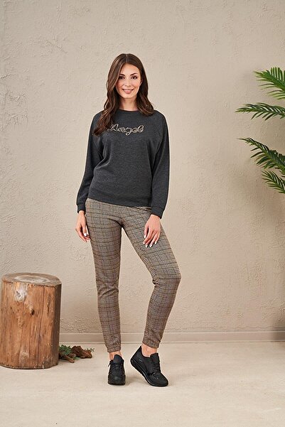 PJS 23576 Kadın Nakışlı Eşofman Takım