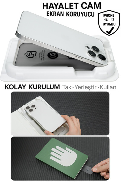 Tech&bello accessories واقي شاشة ماجيك بوكس ​​غافييت يغطي الشاشة بالكامل مع جهاز سهل التركيب متوافق مع آيفون 14 - 13