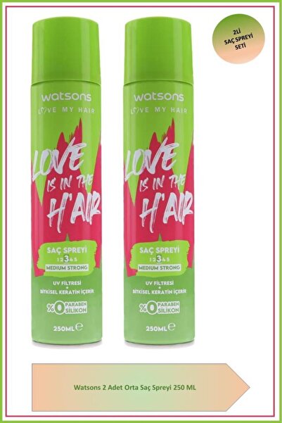Watsons Saç Spreyi Orta Güçlü 250 Ml X2