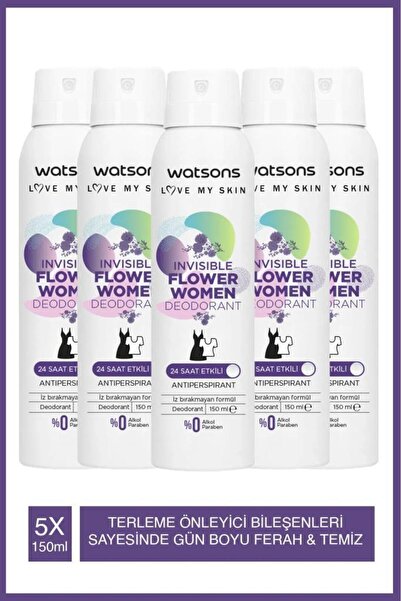 Watsons Invisible Flower Deodorant Sprey 5x150m