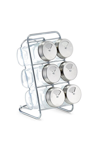 zeller Set recipient și suport pentru condimente, 18 x 9,3 x 15 cm, 80 ml, Tr...