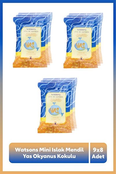 Watsons Mini Islak Mendil Yas Okyanus Kokulu 3X8 Adet