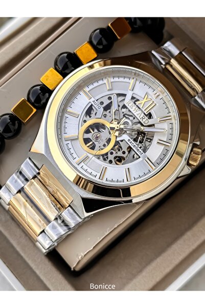 Reward Otomatik (PİLSİZ) , Gümüş Sarı Kordon, Garantili Full Çelik Erkek Kol ...