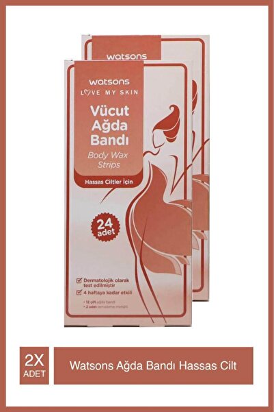 Watsons 24 Adet Hassas Ciltler İçin Kadın Vücut Ağda Bandı X2 Adet