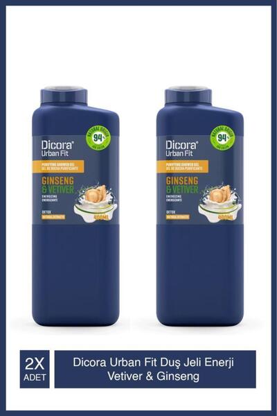 DICORA URBAN FIT Enerji Vetiver & Ginseng Duş Jeli 400 Ml X2 Adet