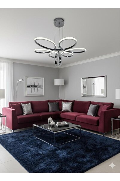 BİAVİZE GRİ PAPATYA MODEL LED AVİZE KRİSTAL SİMİTLİ
