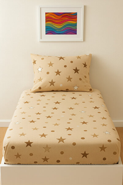 GOOD MORNİNG PAMUKKALE ملاءة مرنة بنمط نجمة واحدة + غطاء وسادة