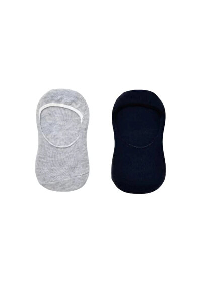 Bibaby طقم جوارب باليرينا للرجال باللون الرمادي والأزرق الداكن مكون من قطعتين - أساسي
