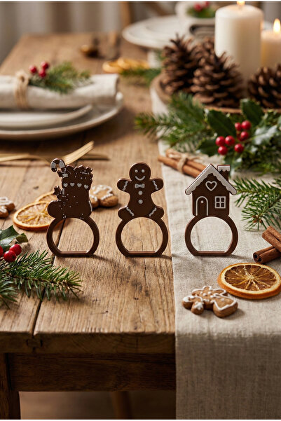 sin istanbul 3-Piece Gingerbread Napkin Ring