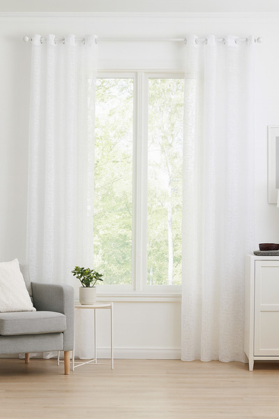 Atmosphera White veil curtain, abstract pattern