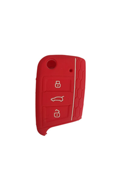 Xenon Bright Husă cheie auto din silicon VW, Skoda, Seat, fără logo, roșie