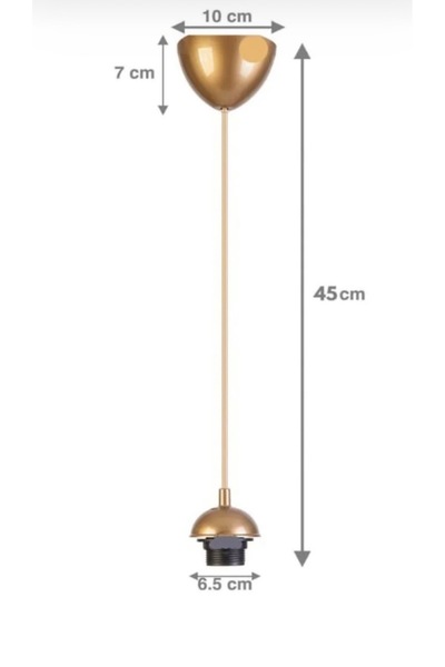SKGROUP Kablolu Sarkıt Askı Takımı Duy E27 Tesisatı 1 ADET GOLD