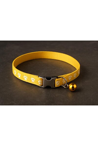 Sheyma Design Patili Kedi Tasması Kolyesi Köpek tasması kolyesi Künyesi Sarı ...