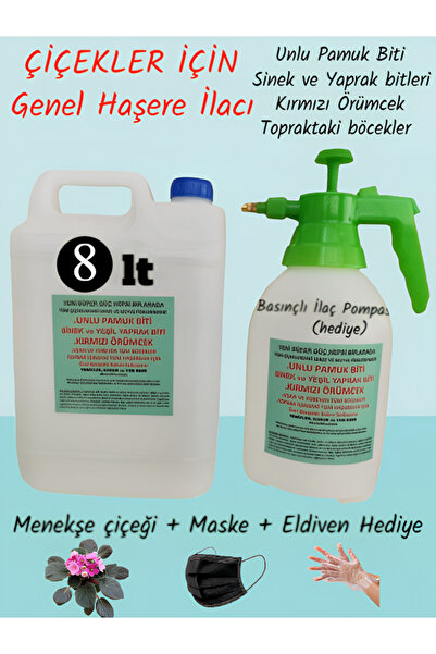 ilkadım 7 LT Çiçekler İçin Unlu Pamuk Biti Sinek Ve Yaprak Biti Kırmızı Örümc...