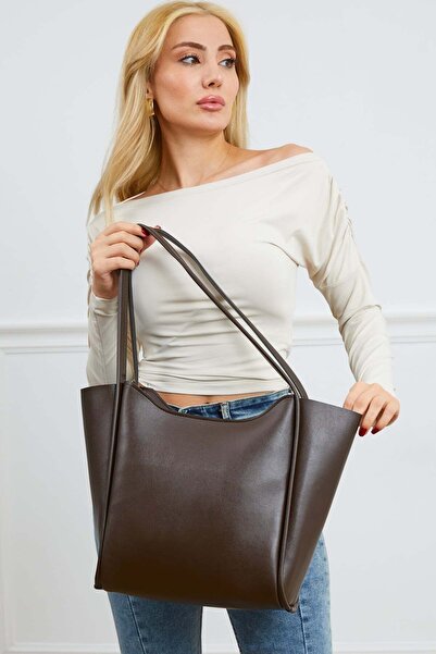 Kokoş Handbag Faux Leather Brown