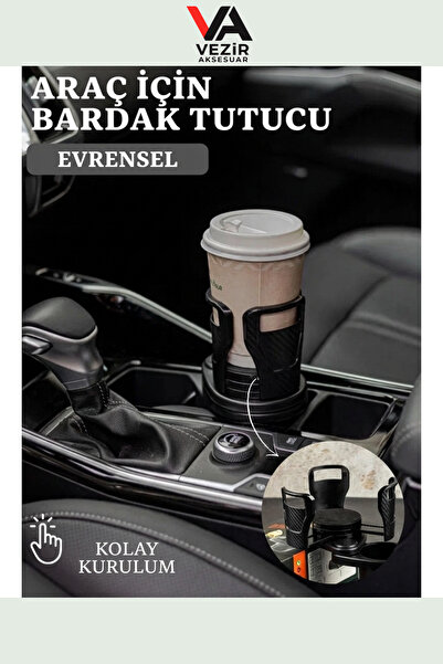 Vezir Aksesuar Universal Araç İçi Çok Amaçlı Bardak Tutucu – 360° Döner, Geni...