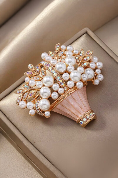 Basket Motif Pearl Bouquet Janissary Brooch