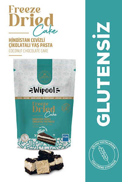 wipool organic discover the healthy life GLUTENSİZ VEGAN HİNDİTAN CEVİZLİ VE ÇİKOLATALI FREEZE DRİED YAŞ PASTA- DONDURULARAK KURUTULMUŞ