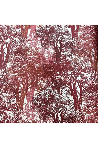 Ayzun Kırmızı Doğal Ağaç Desen Duvar Kağıdı 112015