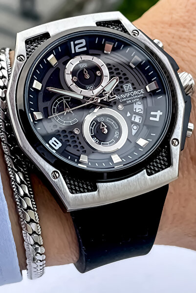 Naviforce Yeni̇ Sezon Si̇li̇kon Kordon Erkek Kol Saati̇ Bi̇lekli̇k Babalar Günü