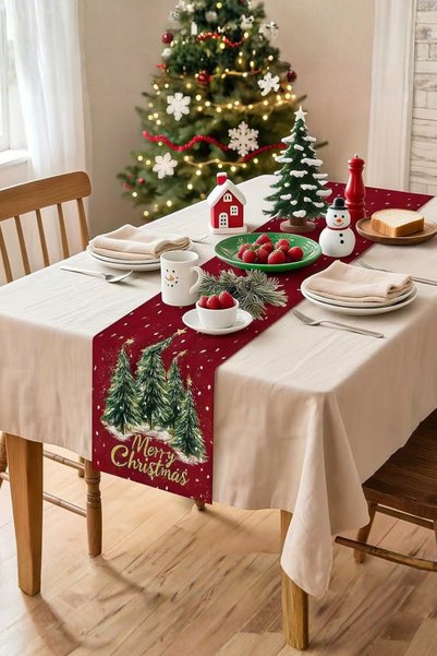Atlas collection Christmas Concept Runner Christmas Decoration Tablecloth Chr...