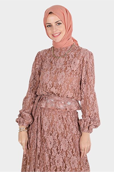 Alvina Belted Lace Double Skirt Suit 42844