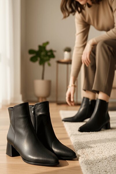 DİVOLYA Timma Black (5 cm Heels) Daily Use Women's Boots