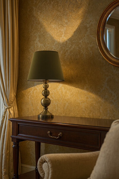 Lampada Milano Eskitme Kaplama Metal Abajur - Yeşil