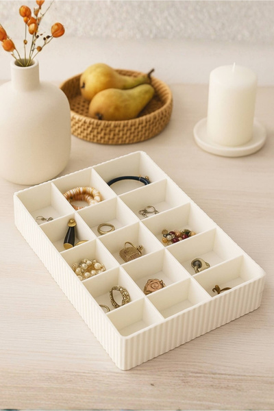 HOMİNG 15 Bölmeli Çok Amaçlı Organizer Takı Mücevher Kutusu Org-2022
