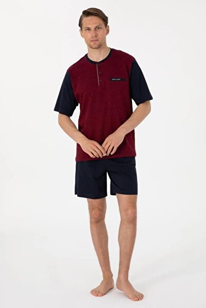 Pierre Cardin Ανδρικό κοντομάνικο 3 τεμαχίων σορτς ζακάρ πιτζάμες κοστούμι με...