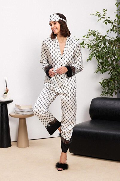 Pierre Cardin Γυναικείο Σετ Πυτζάμες Σατέν με Κουμπιά Μπροστά