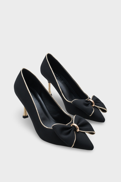 Capone Outfitters Marigold fém közepes sarkú masnis szatén női stílusos cipő