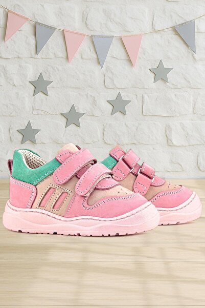 Rakerplus Schaggy Genuine Leather Pink Green Baby Sneakers