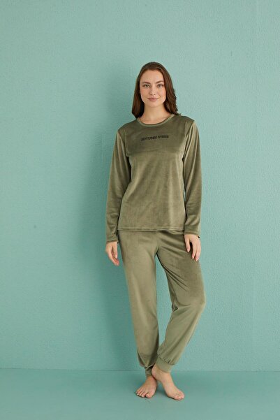 gd goldoremi 13165-11 Costum de pijama pentru femei Automn Vibes din catifea