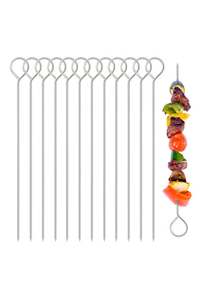 Choice 30 قطعة من أسياخ الشواء بالجملة، بطول 20 سم، مصنوعة من المعدن، مزودة ب...