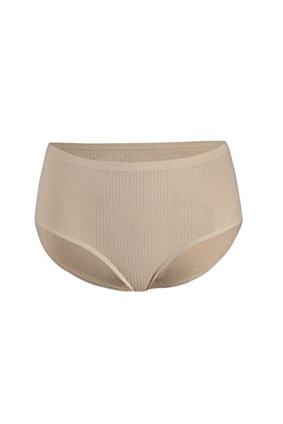 Yıldız İç Giyim Yıldız 3586 Ten Çizgili Yüksek Bel Kadın Bato Külot