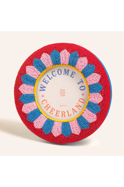 Zsa Zsa Zsu Dadrı Cam Boncuk-ahşap Çerçeve 17 Cm Renkli