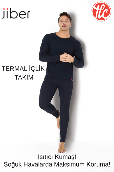 Jiber 173-174 بدلة حرارية للرجال مع بطانة دافئة، قطعة علوية وسفلية مضادة للتعرق