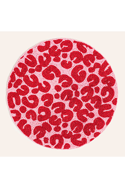 Zsa Zsa Zsu Dadrı Boncuklu Cam - Polyester Amerikan Servis 35 Cm Fuşya - Pembe