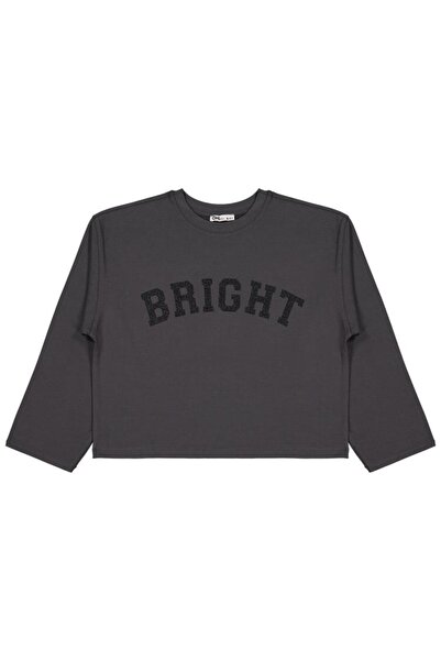 Civil Girls سويت شيرت برايت مطبوع لعمر 10-13 سنة - رمادي لعمر 13-14 سنة