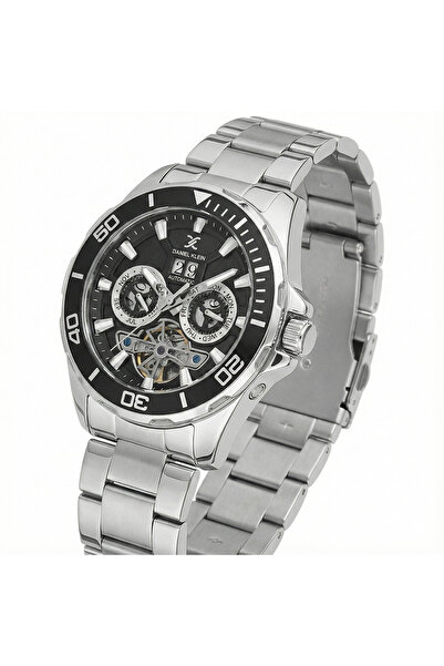 Daniel Klein Otomatik Erkek Kol Saati 43mm Gümüş Metal Kasa Siyah Kadran 2 Yı...