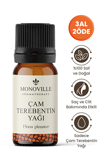 Monoville Çam Terebentin Uçucu Yağı 10 ml %100 Saf ve Doğal (Pine Turpentine Essential Oil)