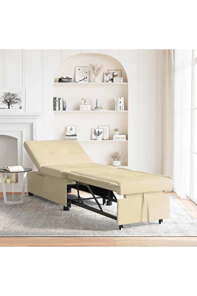 vidaxl Sofa Bed Cream 194 x 50 x 82 cm Plywood