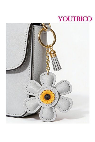 Youtrico قطعة واحدة من حقيبة جلدية مصنوعة يدويًا على شكل عباد الشمس وسلسلة مف...