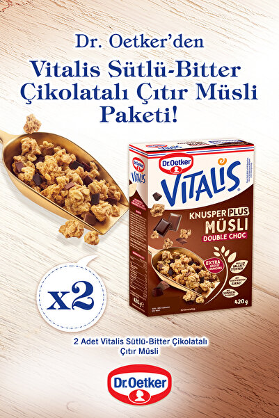 Dr. Oetker 2'li Vitalis Çıtır Müsli Sütlü-bitter Çikolatalı 420 gr