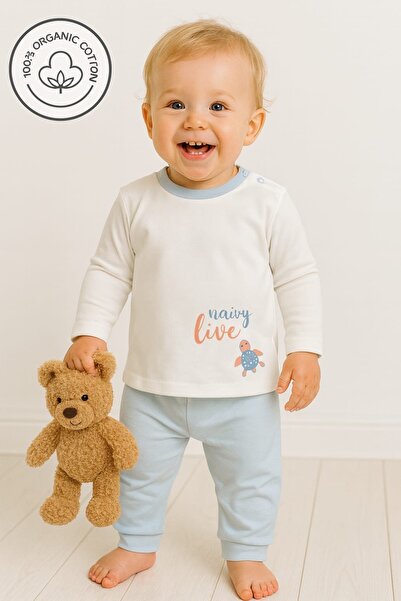 Baharda Nova 100% Organic Cotton Transitional Long Sleeve Baby Pajama Set / G...