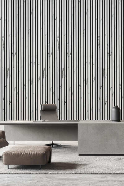 shop Mdf Ahşap Akustik Duvar Paneli 100x275 Cm - Mermer(pvc)