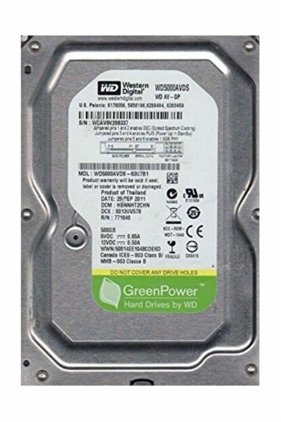 WESTERN DIGITAL Wd 500Gb WD5000AVDS 7200 RPM AV-GP SATA Harddisk